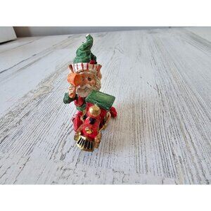 Enesco smokey elf North Pole train conductor figurine vintage Xmas decor ziminec